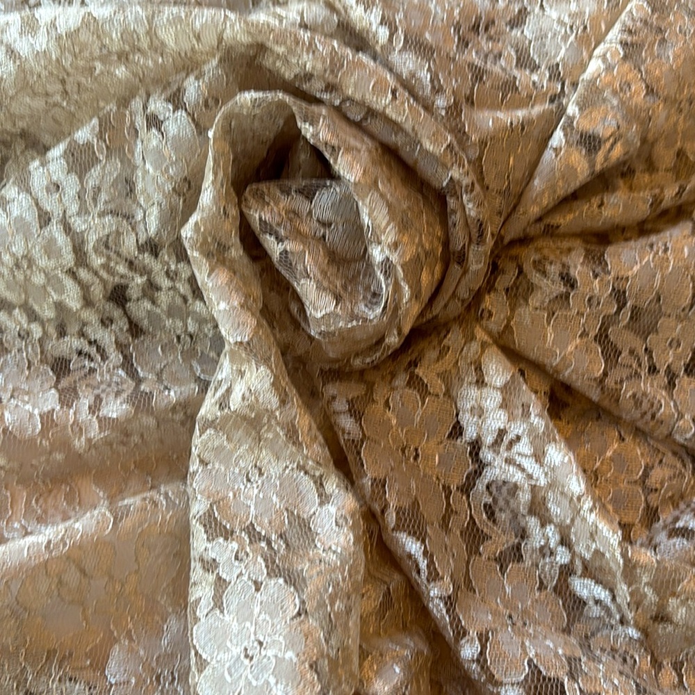 🥂BEAUTIFUL CHAMPAGNE/NUDE COLORED LACE FABRIC! - Picture 2 of 6